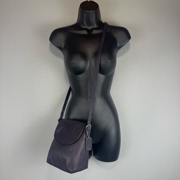 VTG Coach Soho Small Satchel Crossbody Ink Purple Leather Silver Hardware #4108 - Picture 2 of 16